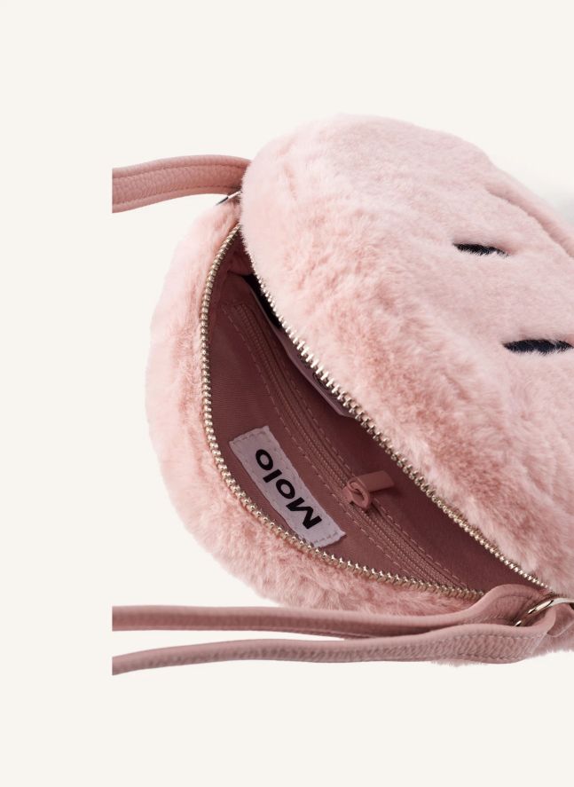 Sac Façon Fourrure Smiley | Rose poudré