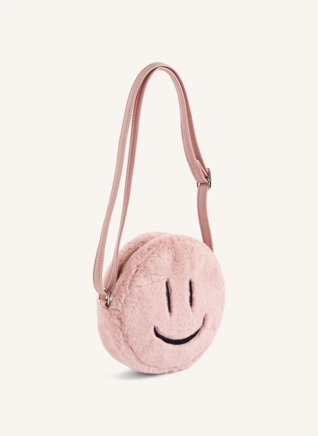 Sac Façon Fourrure Smiley | Rose poudré