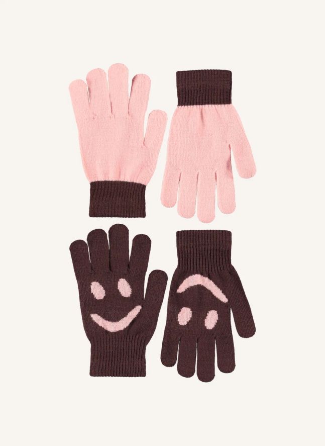 Lot de 2 Paires de Gants Kello Smiley | Marron