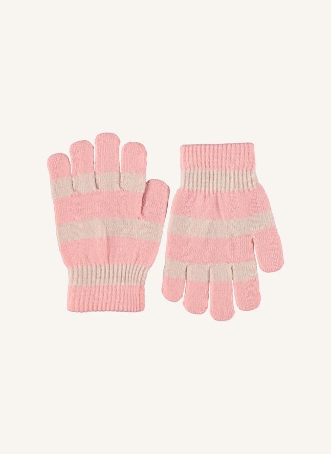 Lot de 2 Paires de Gants Kei Rayés | Rose poudré