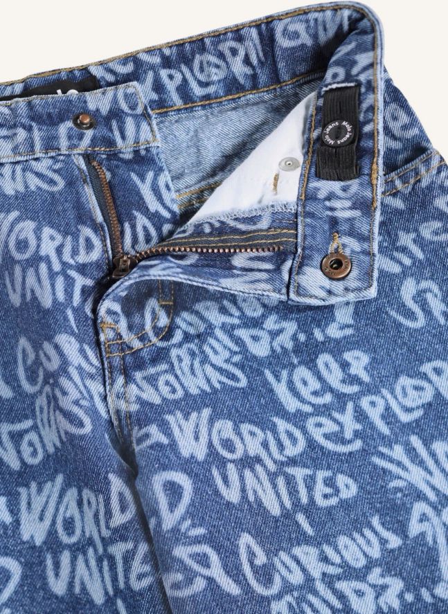 Jean Aiden Graffitis Coton Bio | Bleu