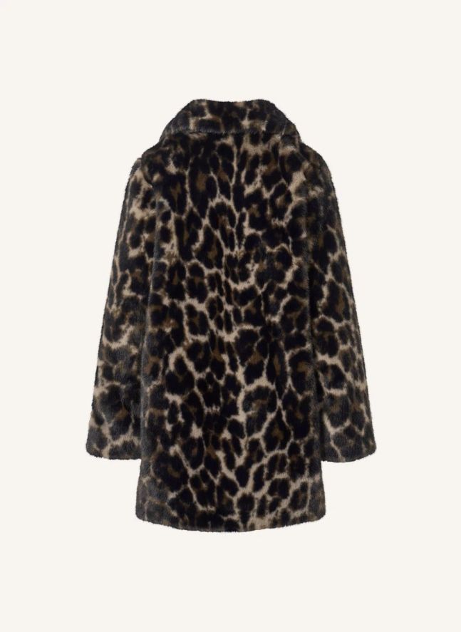 Manteau Façon Fourrure Hera Leopard | Marron