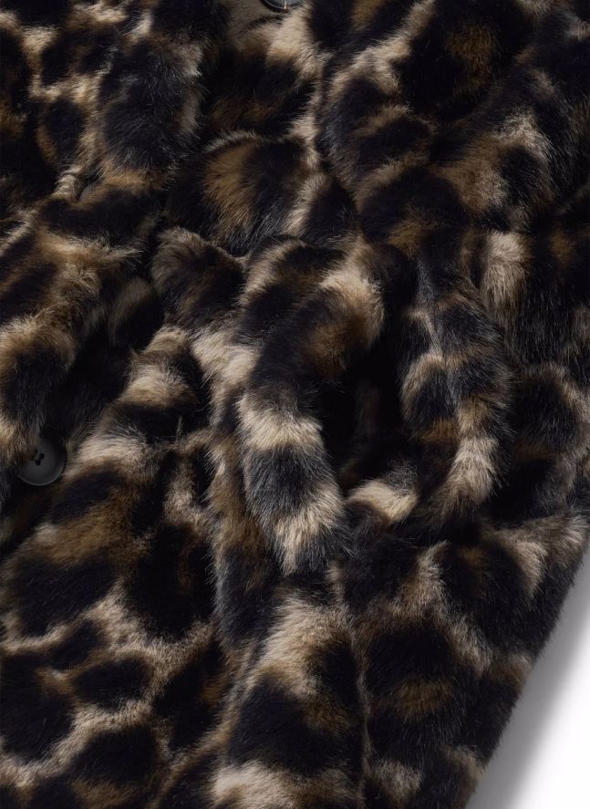 Manteau Façon Fourrure Hera Leopard | Marron