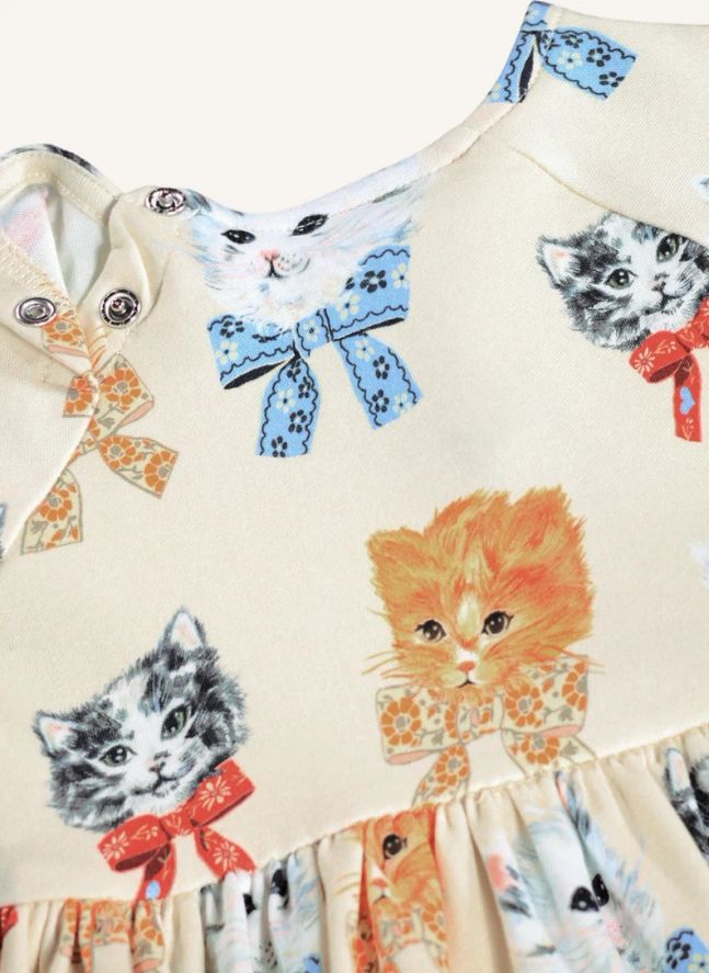 Robe Charmaines Chats Coton Bio | Blanc