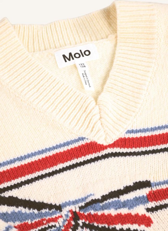 Pull Gwenda Nœuds Rayé Laine | Blanc