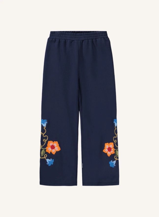 Pantalon Aurita Fleurs | Bleu nuit
