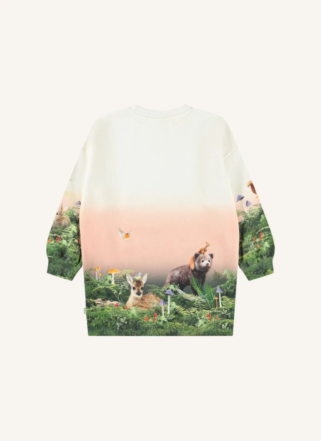 Robe Cyrella Animaux Coton Bio | Blanc