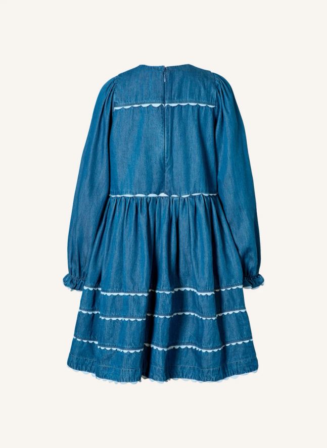 Robe Dentelle Caren Denim Coton Bio | Bleu marine