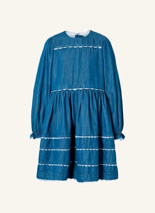 Robe Dentelle Caren Denim Coton Bio | Bleu marine
