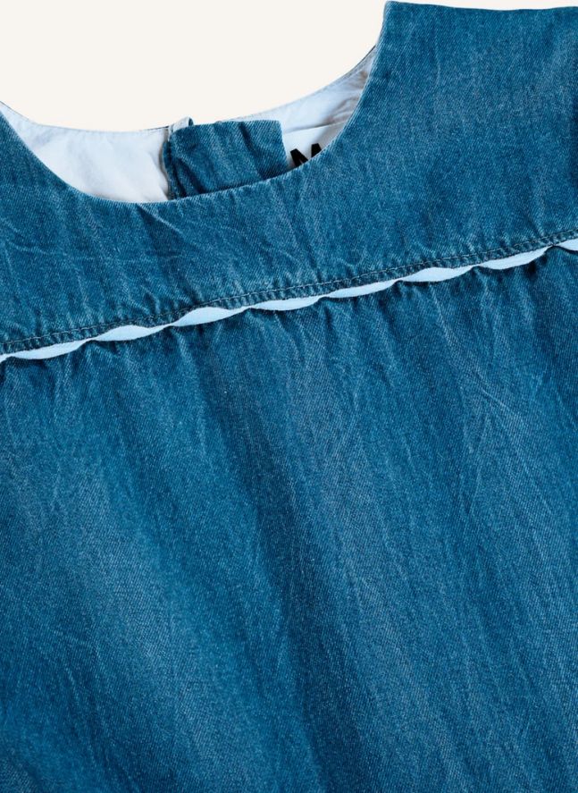 Robe Dentelle Caren Denim Coton Bio | Bleu marine
