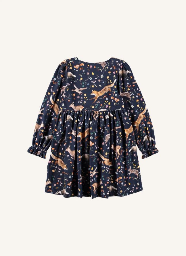 Robe Camie Animaux Coton Bio | Bleu nuit