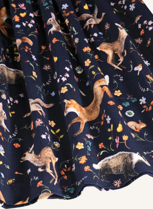 Robe Camie Animaux Coton Bio | Bleu nuit