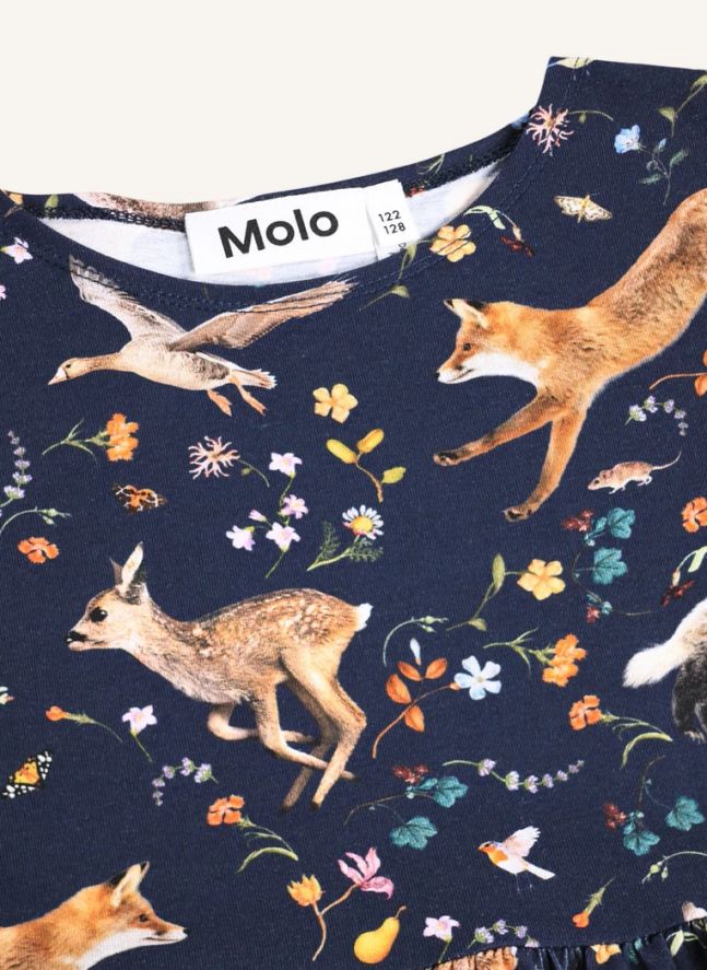 Robe Camie Animaux Coton Bio | Bleu nuit
