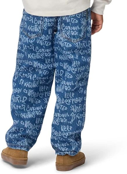 Jean Aiden Graffitis Coton Bio | Bleu