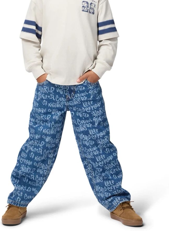 Jean Aiden Graffitis Coton Bio | Bleu
