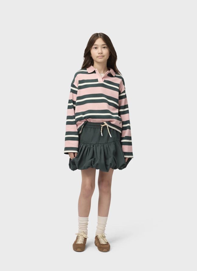 Polo Mille Rayé Coton Bio | Rose poudré