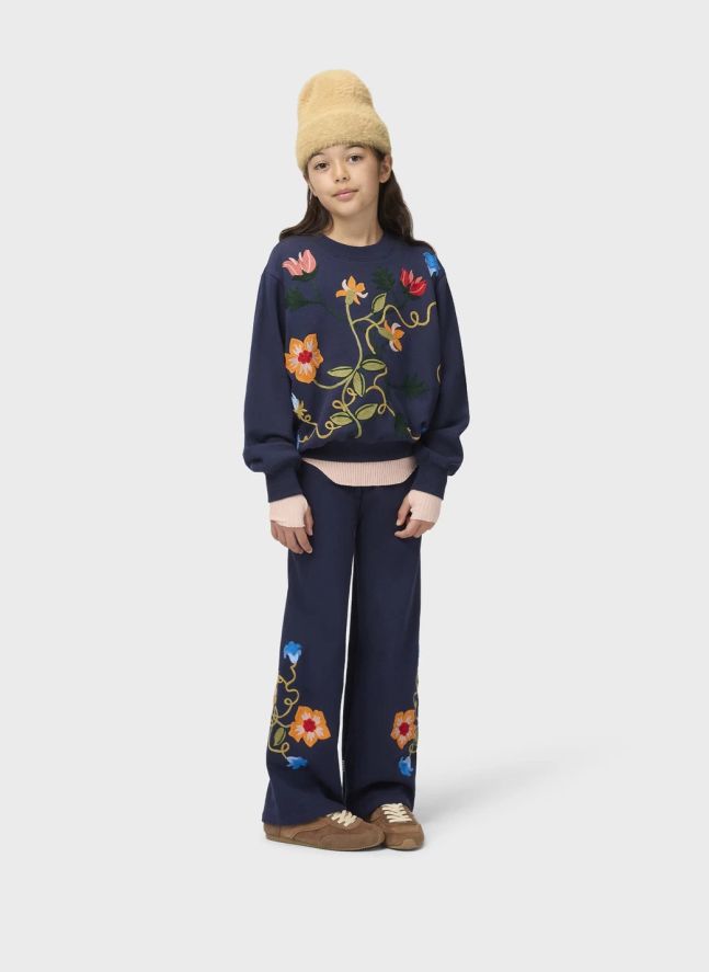 Aurita Pants Flowers | Midnight blue