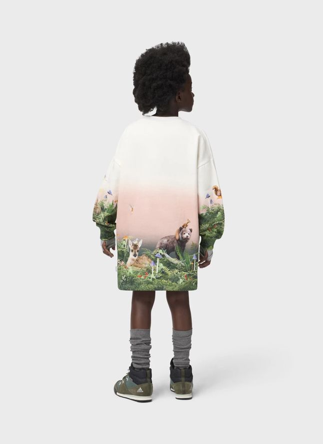 Robe Cyrella Animaux Coton Bio | Blanc