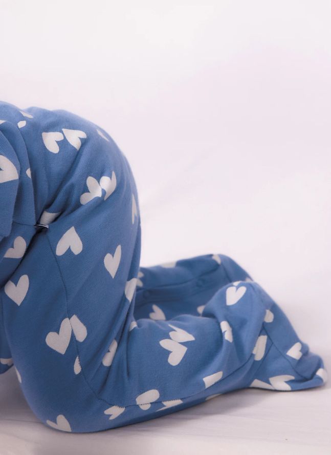 Pyjama Dors Bien Cœurs Molleton Coton Bio | Bleu