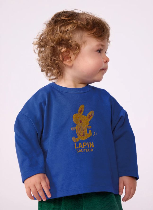 T-shirt Lapin Coton Bio | Bleu roi