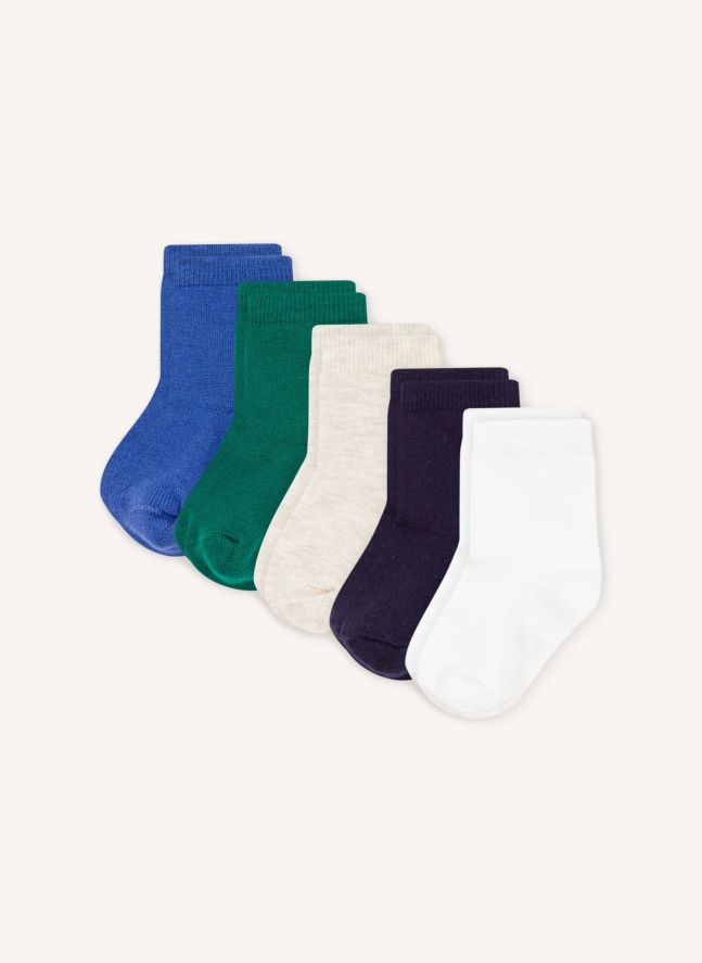 Lot de 5 Paires de Chaussettes Unies | Vert