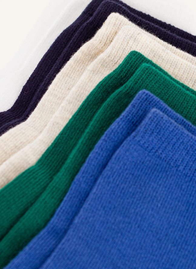 Lot de 5 Paires de Chaussettes Unies | Vert