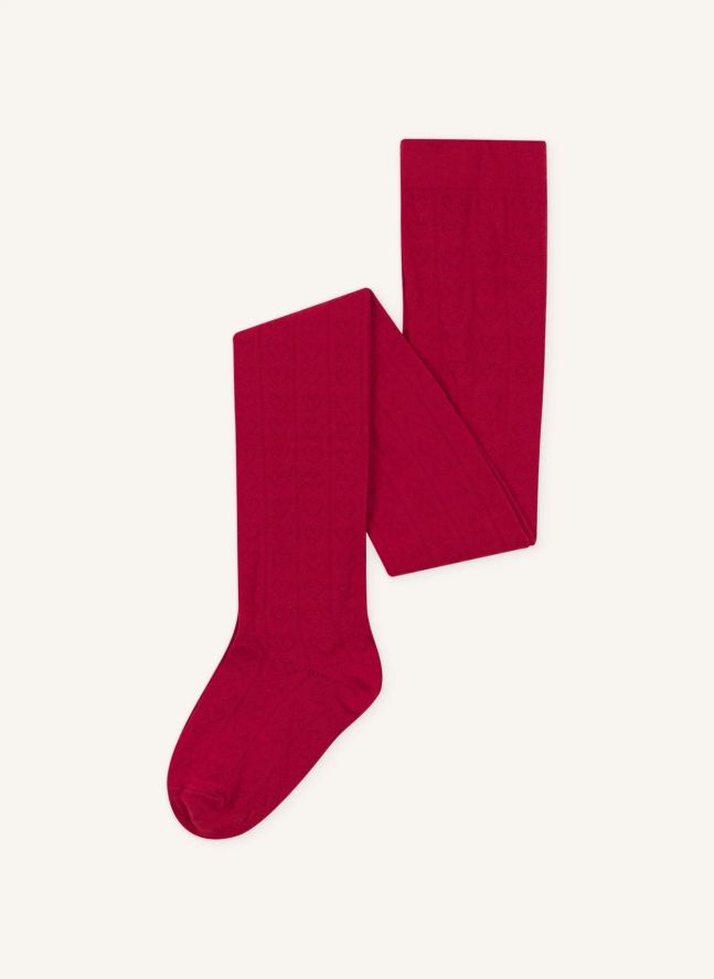 Collants Unis Coton Bio | Rouge