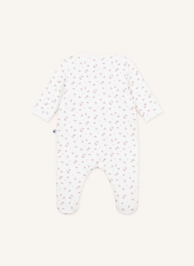 Pyjama Dors Bien Fleuri Tubique Coton Bio | Blanc