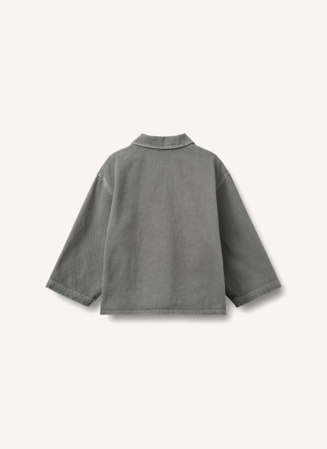 Camisa de algodón orgánico Cole Smiley | Gris Antracita