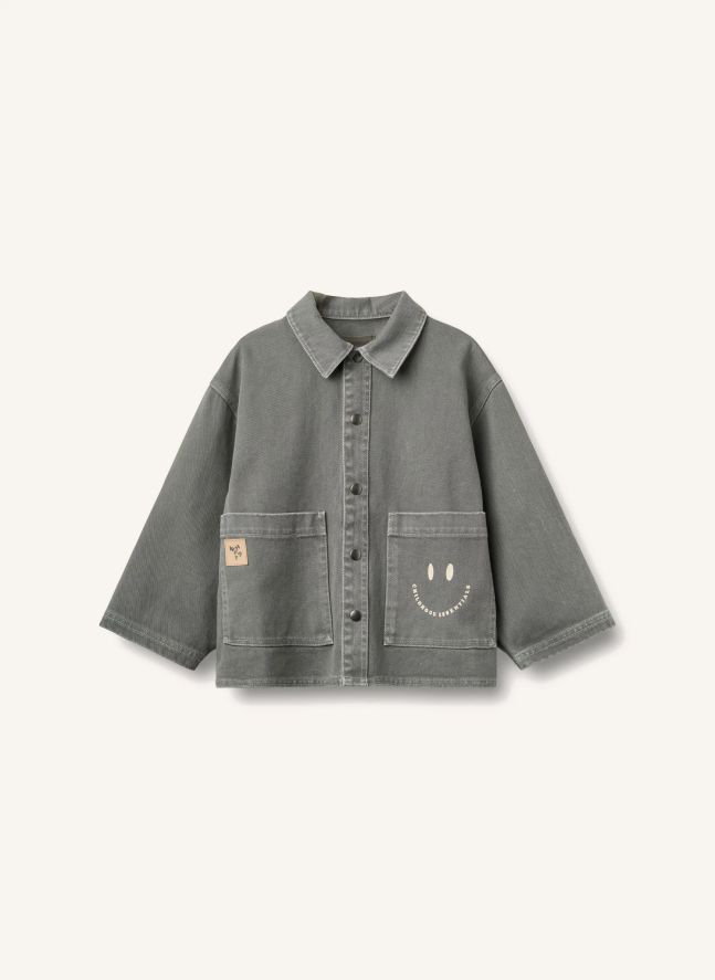 Camisa de algodón orgánico Cole Smiley | Gris Antracita