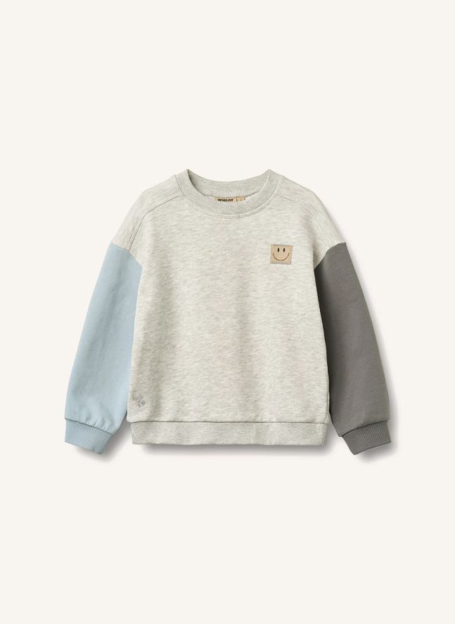 Lennon Smiley Sweat Algodón orgánico | Gris Jaspeado