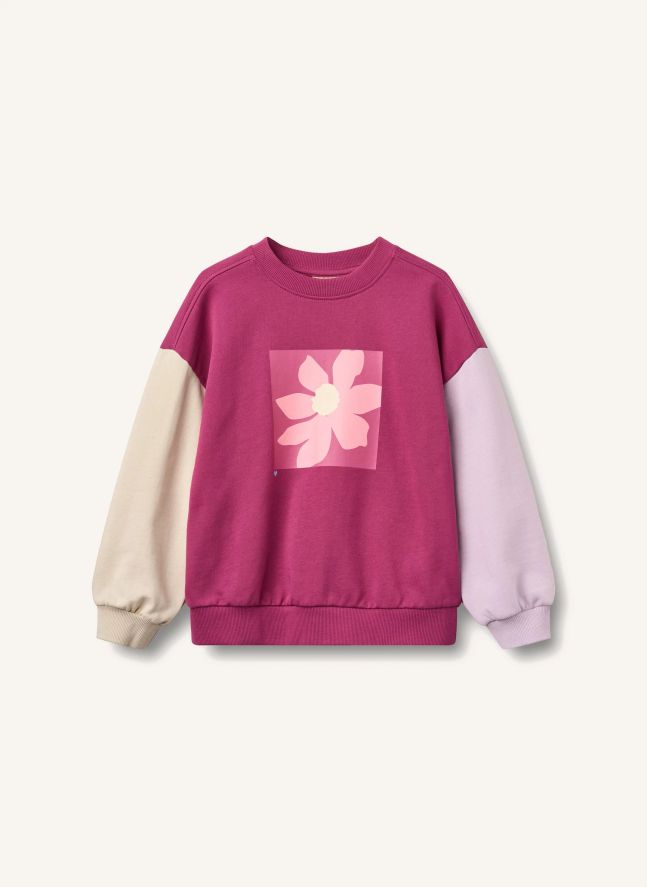 Sweat Elliot Fleur Coton Bio | Magenta