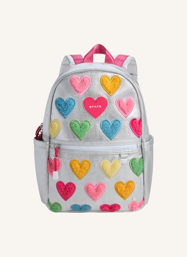 Sac à Dos Mini Kane Irisé Cœurs | Gris