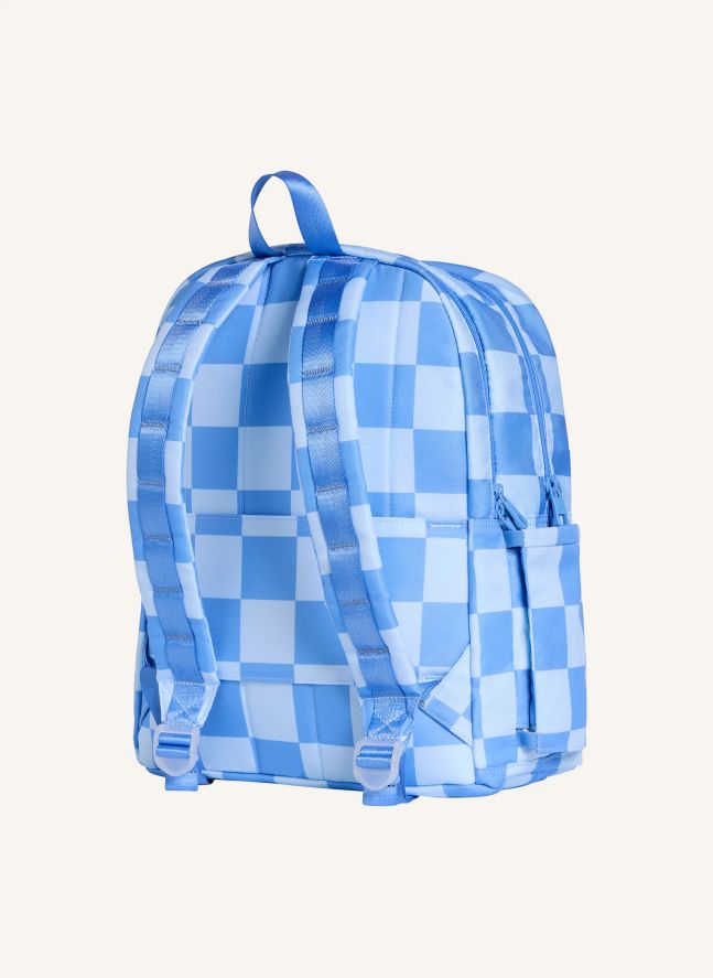 Sac à Dos Double Poches Kane Charms Carreaux | Bleu pâle