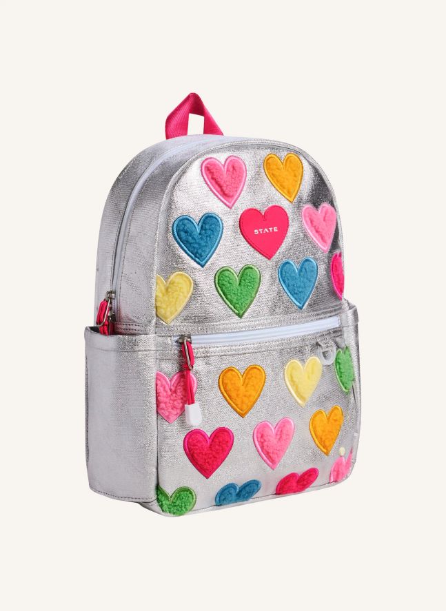 Sac à Dos Mini Kane Irisé Cœurs | Gris