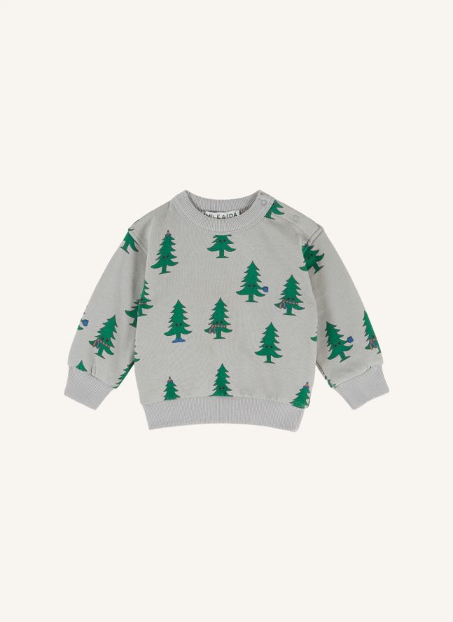Sweat Sapins Coton Bio | Gris