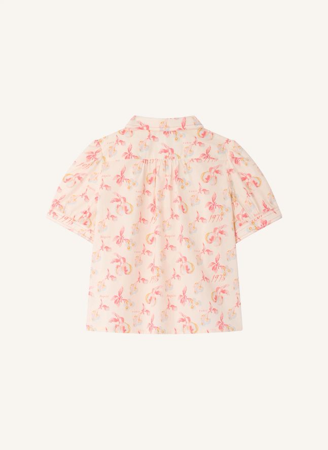 Blouse Mathilda Cerises Coton Bio | Ecru