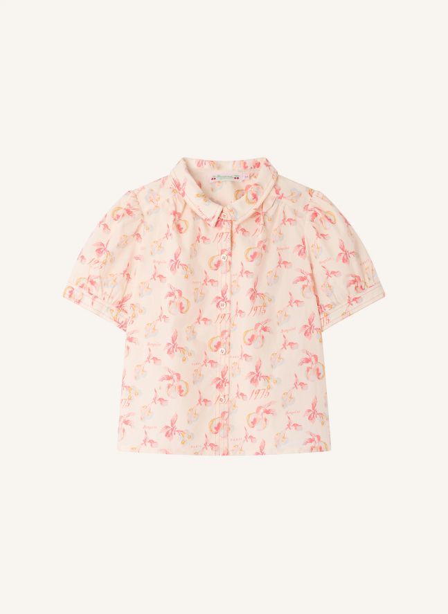 Blouse Mathilda Cerises Coton Bio | Ecru