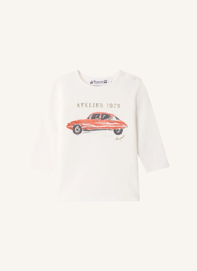 T-shirt Tahsin Voiture Coton Bio | Blanc