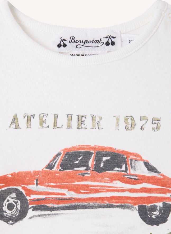 T-shirt Tahsin Voiture Coton Bio | Blanc