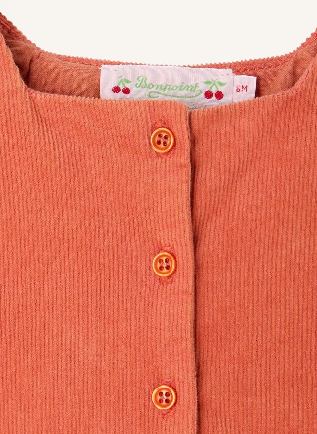 Robe Jacquine Velours Coton Bio | Abricot