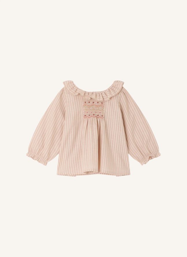 Blouse Smockée Mulietti Rayée | Ecru
