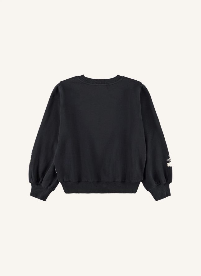 Pull Maribel Fleurs Coton Bio | Noir