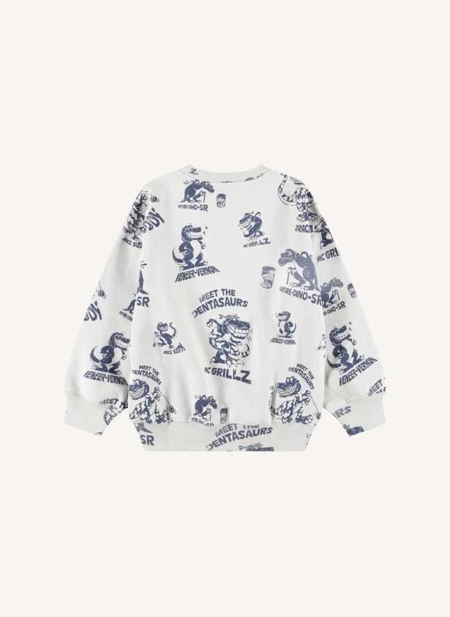 Pull Mar Dinosaures Coton Bio | Blanc