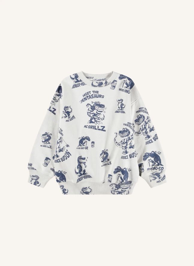 Pull Mar Dinosaures Coton Bio | Blanc