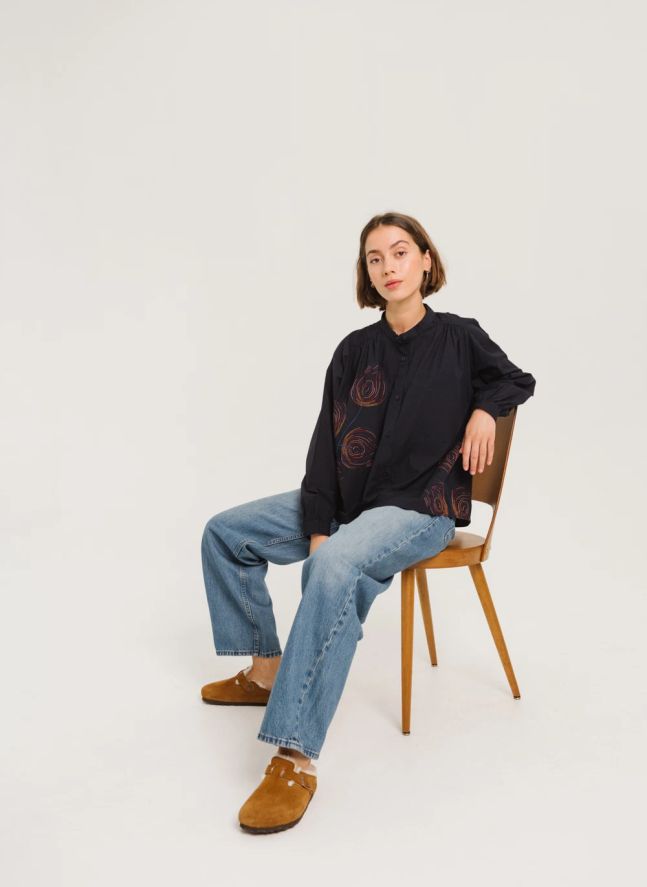 Blouse Ella Broderies | Bleu