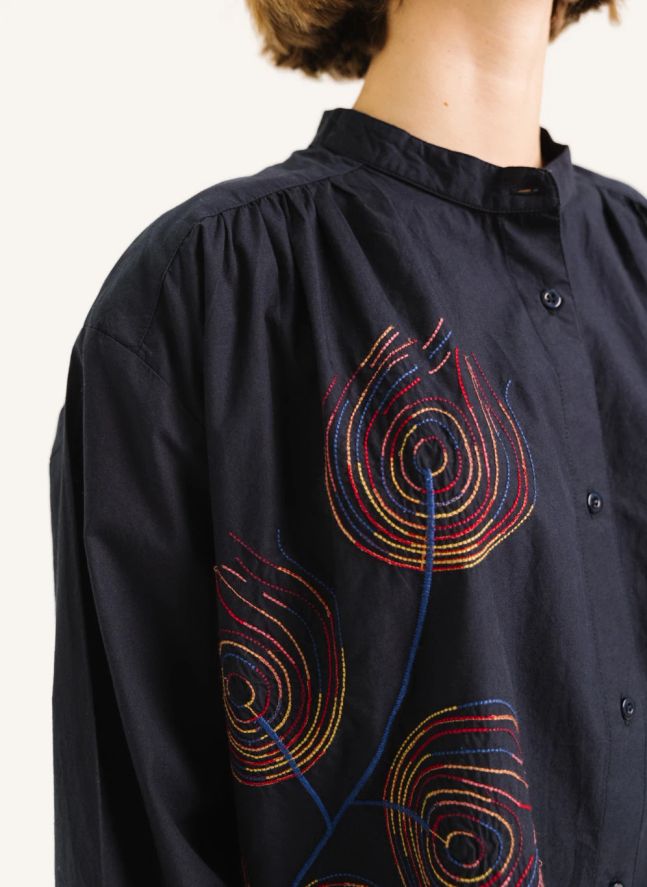 Blouse Ella Broderies | Bleu