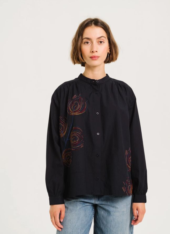 Blouse Ella Broderies | Bleu