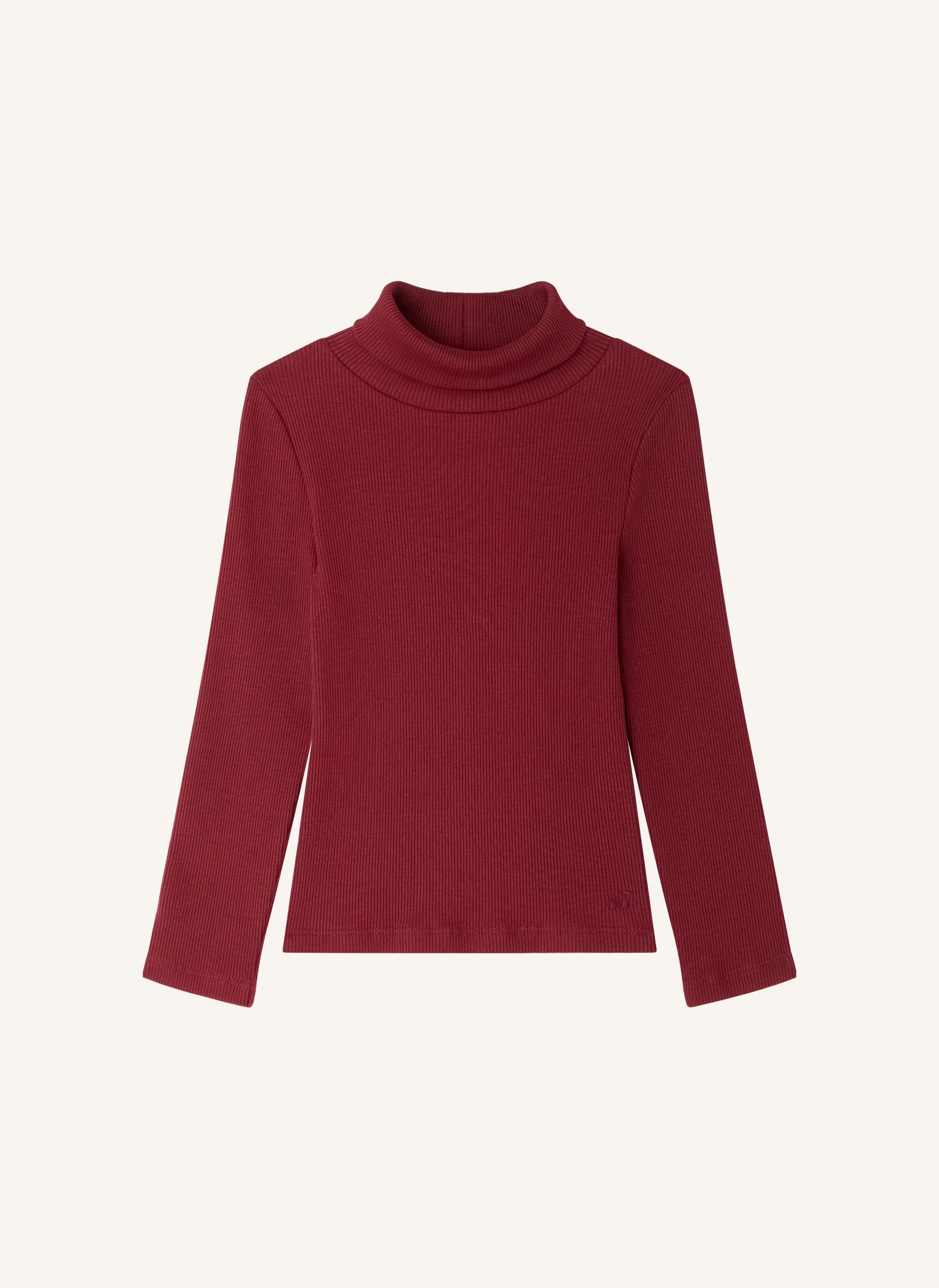 T-shirt Col Roulé Tahiti Coton Bio | Bordeaux- Image produit n°0