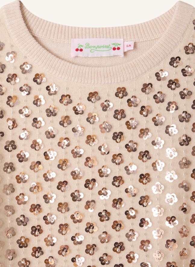 Robe Marlise Laine Métalisée | Rose pâle
